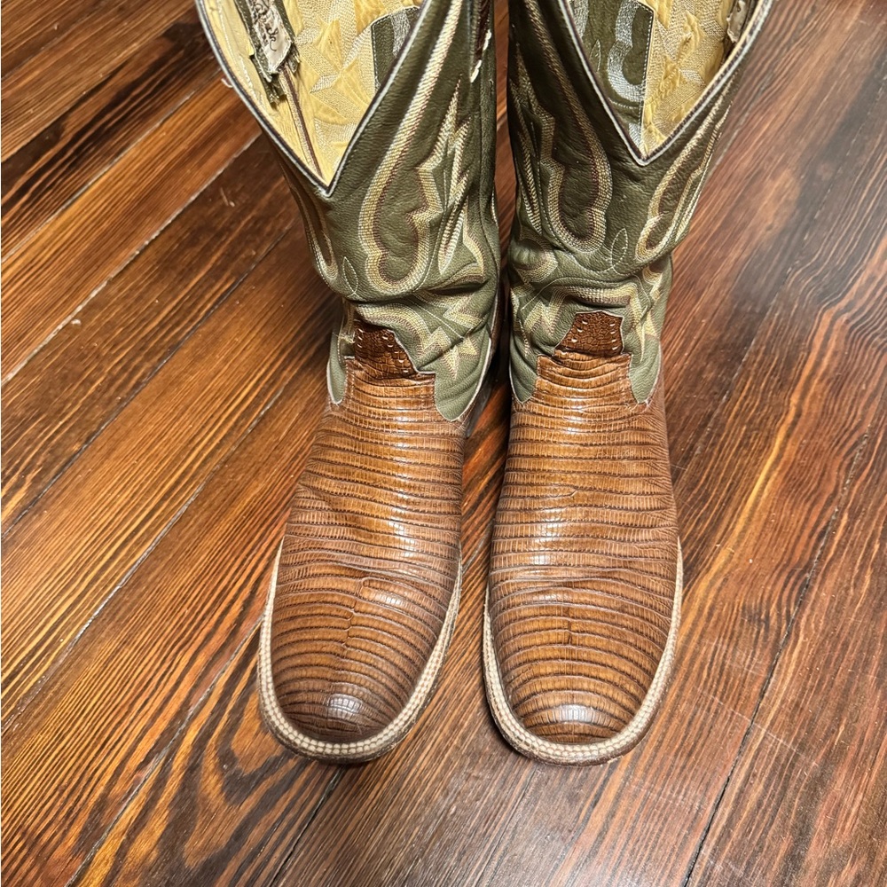 Brown Teju Lizard Cowboy Boots